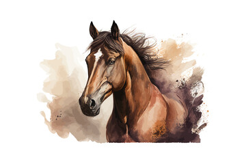 Fototapeta na wymiar Watercolor horse. Vector illustration desing.