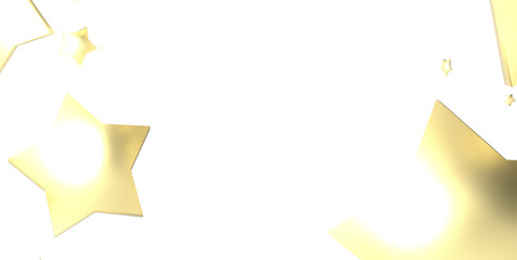 XMAS Stars - Holiday golden decoration, glitter frame isolated -