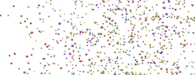 colorful Banner decoration. Festive border with falling glitter dust and stars.  png transparent