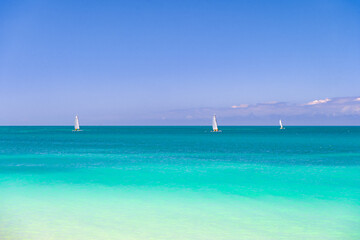 Fototapeta na wymiar seascape summer nature at vacation with yacht. seascape summer nature with turquoise water. photo of seascape summer nature. seascape summer nature with horizon.
