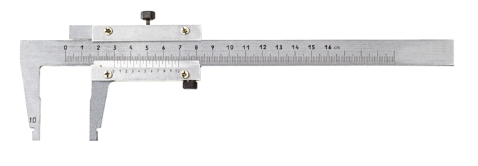 Caliper metal, isolated on transparent background .