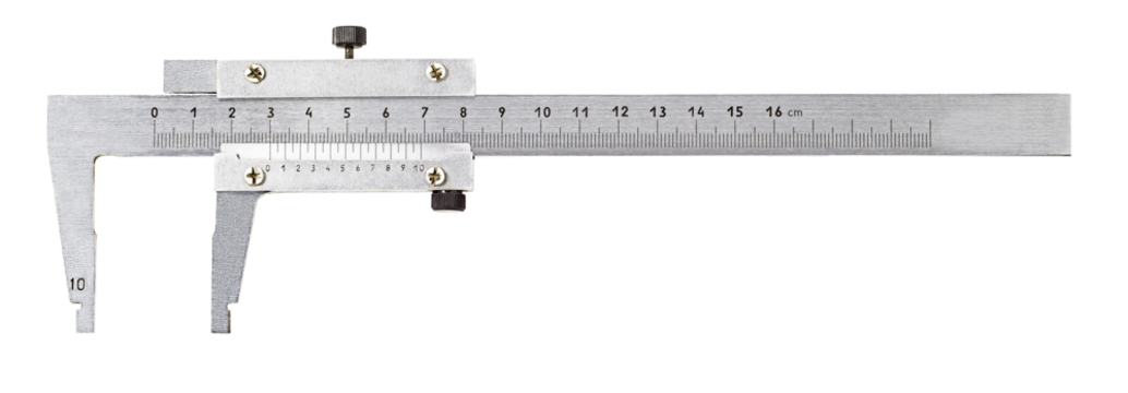 Caliper metal, isolated on transparent background .