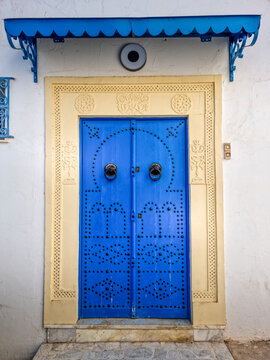 A typical Tunisian ornamental door in Sisi Bou Said