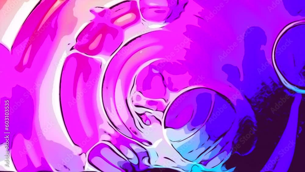 Poster top view of water circles in slow motion. motion.. endless spreading circles of liquid.