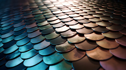 Round polished tiles background, illustration. Generative AI