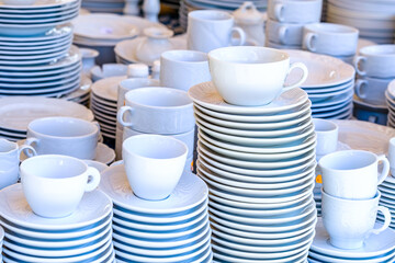 tableware and ceramic at a market