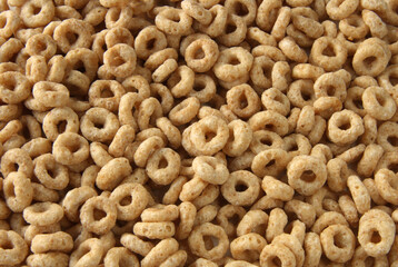 honey rings cereals with whole grain  background