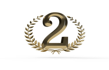 Embodying Achievement: Breathtaking 3D Illustration Showcasing Second Place Triumph