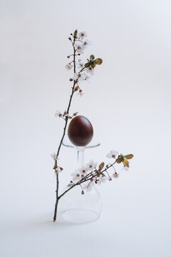Easter egg on a glass
