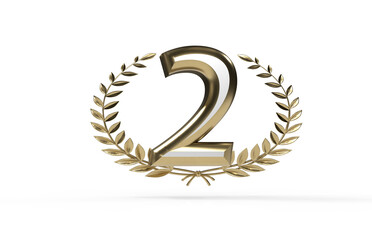 Crafting Greatness: Striking 3D Illustration Depicting Second Place Success