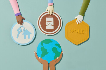 Sustainable development in crude oil, gold, real estate