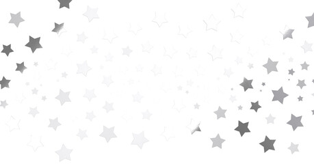 Silver stars falling from the sky. Abstract arc background. Glitter pattern for banner. - png transparent
