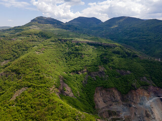 Aerial view of iskar gorge near village of Bov, Bulgaria