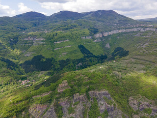 Aerial view of iskar gorge near village of Bov, Bulgaria