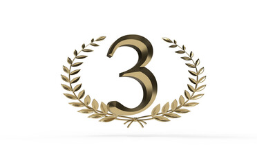 Obraz premium Triumphant Third: Stunning 3D Illustration Showcases Award for Third Place