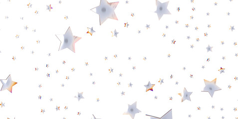 Abstract pattern of random falling silver stars on transparent background. - png transparent
