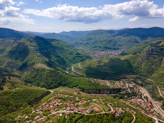 Aerial view of iskar gorge near village of Bov, Bulgaria