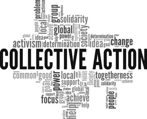 Fototapeta premium Collective Action word cloud conceptual design isolated on white background.