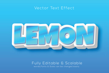 Lemon 3D Vector Text Effect Fully Editable High Quality