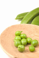 fresh green peas just out of the pod