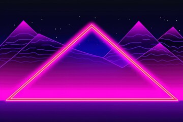 Fototapeta na wymiar Radiant Neon Triangles: Dynamic Banner Illustration