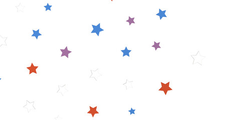 colorful Banner decoration. Festive border with falling glitter dust and stars.