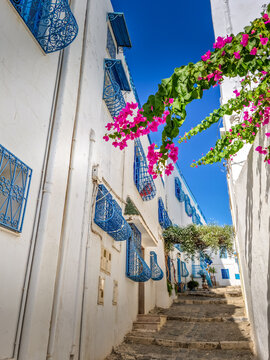 The village of Sidi Bou Said, Carthage, Tunisia