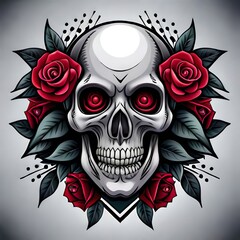 Fototapeta premium skull with roses