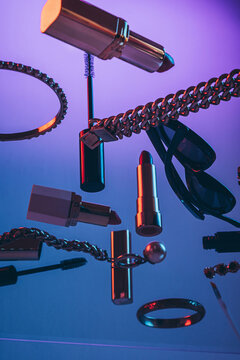 Jewelry,lipsticks and sunglasses