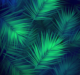 Obraz premium Tropical leafy background.Generated by AI.