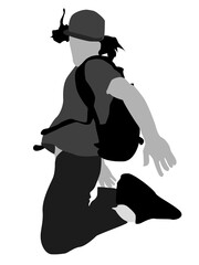 high jumper on isolated white background