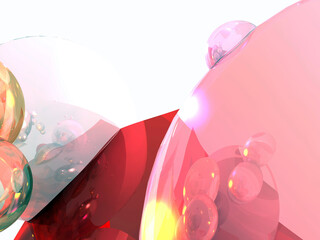 Decorative background from spherical forms 3d rendering