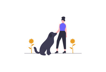 silhouettes of people and good doggy