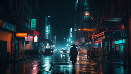 night city street, generative AI