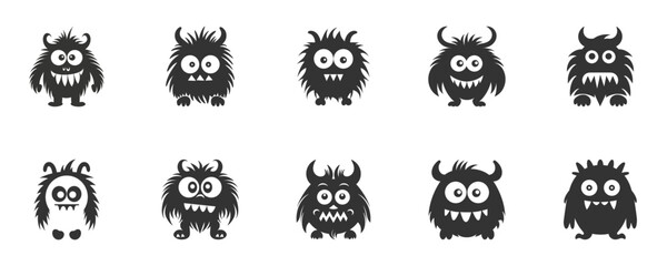 Monster icon set. Vector illustration. © Татьяна Петрова