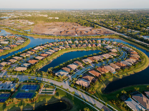 Florida neighbourhood during sunset 