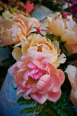 Flower arrangement, bouquet, peonies