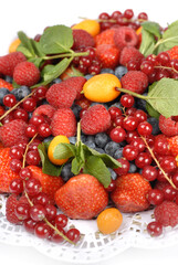 Fototapeta na wymiar fresh summer berries, healthy dessert