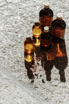 smoked glass bottles 