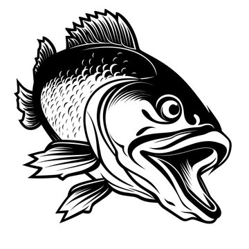 Fishing Svg, Bass Fish Svg, Fish Clipart, Fish Vector, Fish Cricut, Fish Cut file, Fish Shirt, Svg Png, Logo, Design