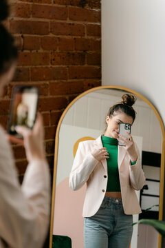 confident young woman getting ready