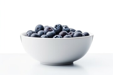 white bowl filled with fresh blueberries on a wooden table Generative AI