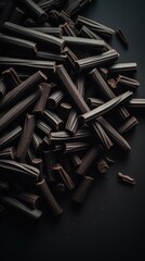 Sweet Licorice Candy Photorealistic Vertical Background. Sweet Dessert From Confectionery. Ai Generated Lifelike Background with Delicious Flavory Licorice Candy. Generative AI