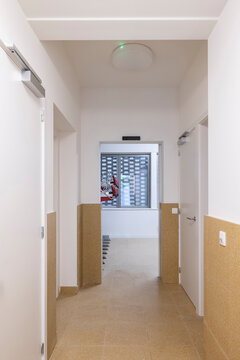 hallway and storage room
