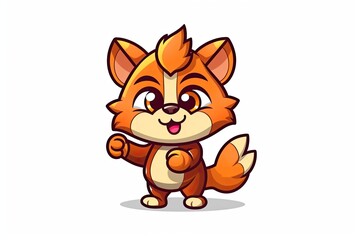 cheerful fox character with a beaming smile Generative AI