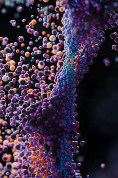 multicolored particles