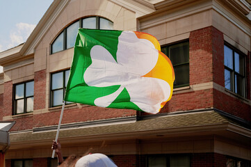St.Patrick's Day flag flutters
