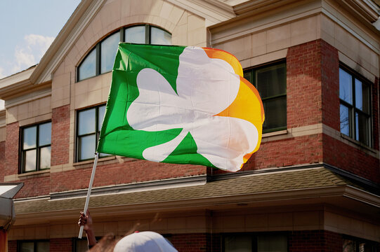 St.Patrick's Day flag flutters
