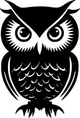 Owl | Black and White Vector illustration