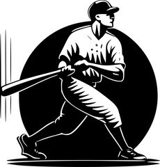 Retro Baseball | Black and White Vector illustration